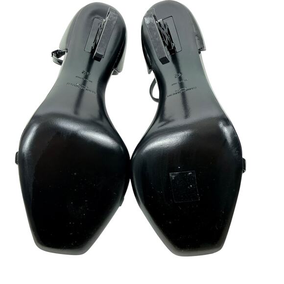 Saint Laurent Patent Leather Opyum YSL Heeled Sandals Black Size 42 - Picture 8 of 11